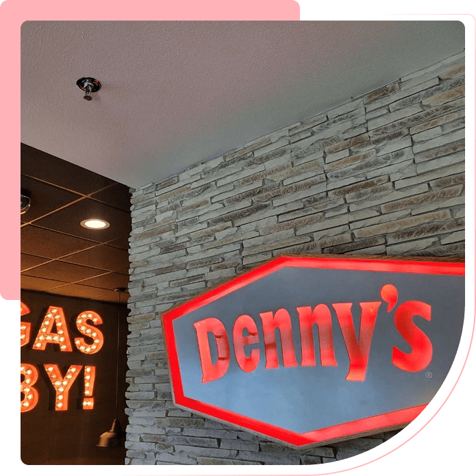 Group 1321317456 (4) A neon sign that says denny 's.